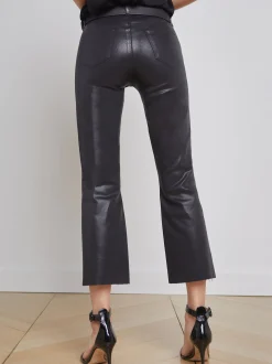 Kendra Coated Cropped Flare Jean