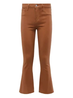 Kendra Coated Cropped Flare Jean