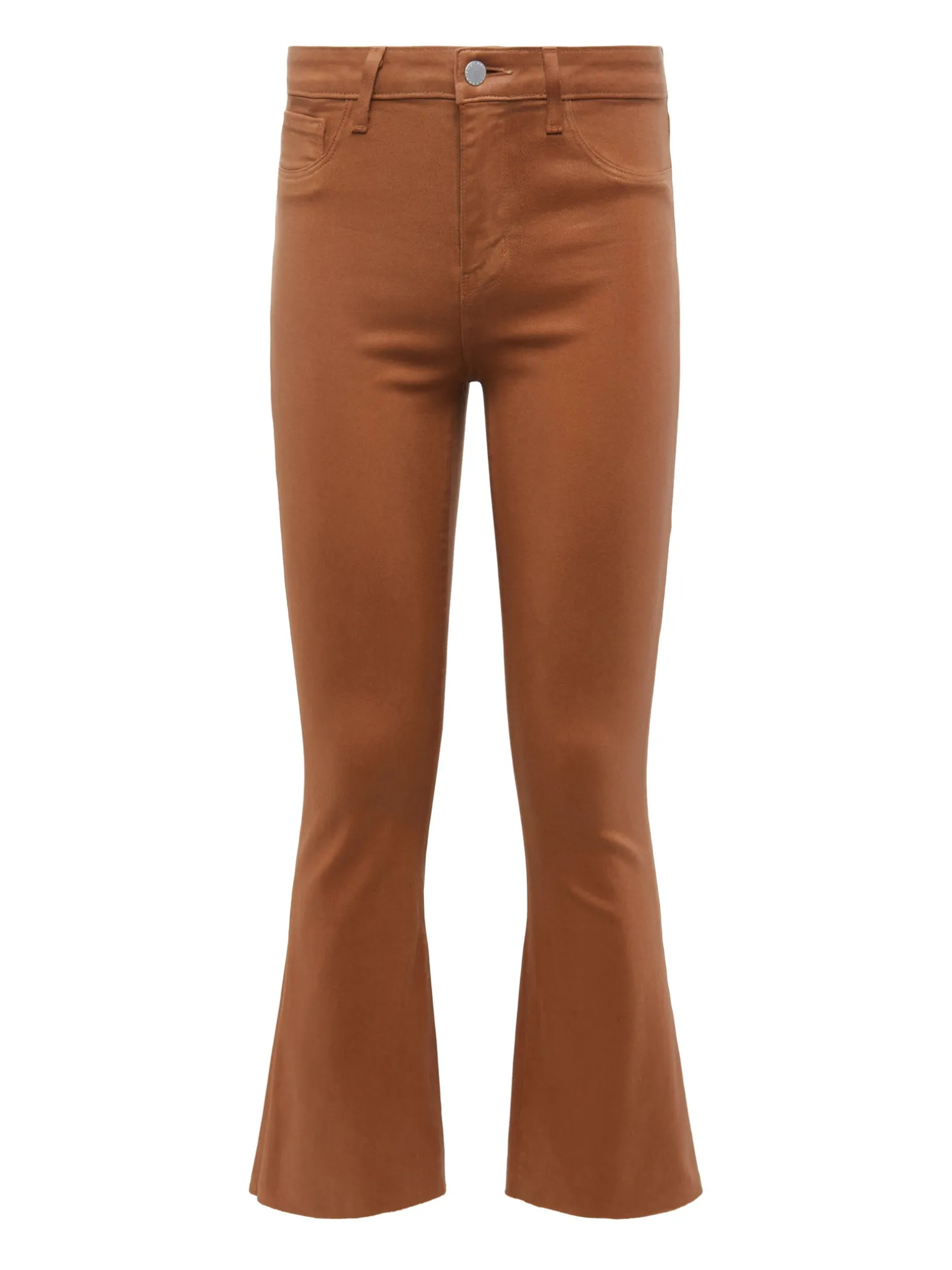 Kendra Coated Cropped Flare Jean