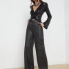 Livvy Leather Straight-Leg Trouser