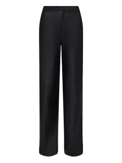 Livvy Leather Straight-Leg Trouser