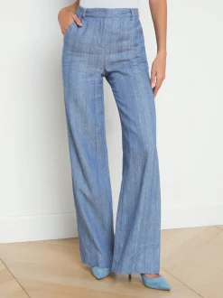 Livvy Linen-Blend Straight Leg Trouser