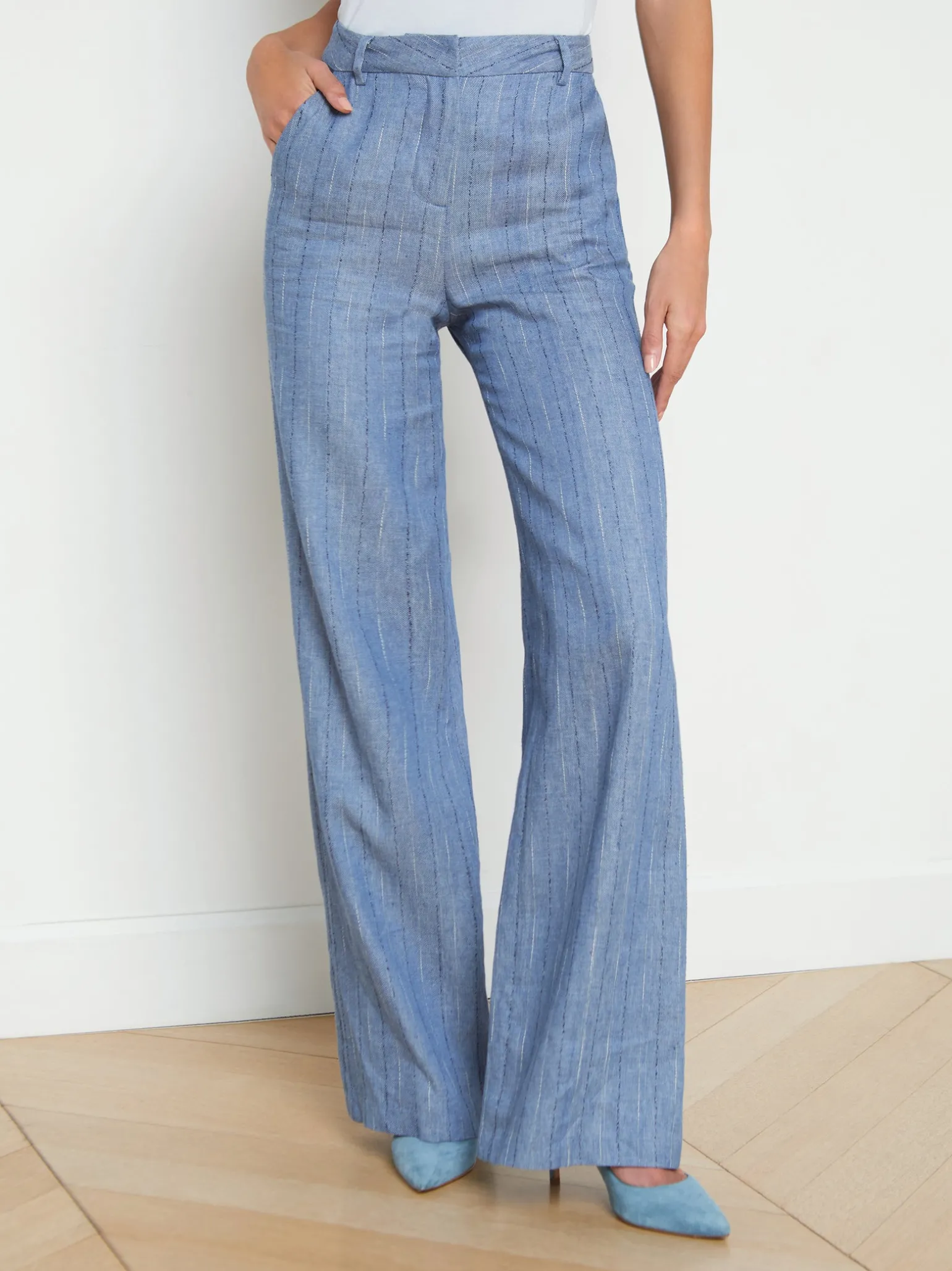 Livvy Linen-Blend Straight Leg Trouser