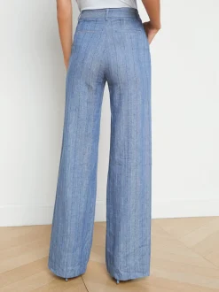 Livvy Linen-Blend Straight Leg Trouser