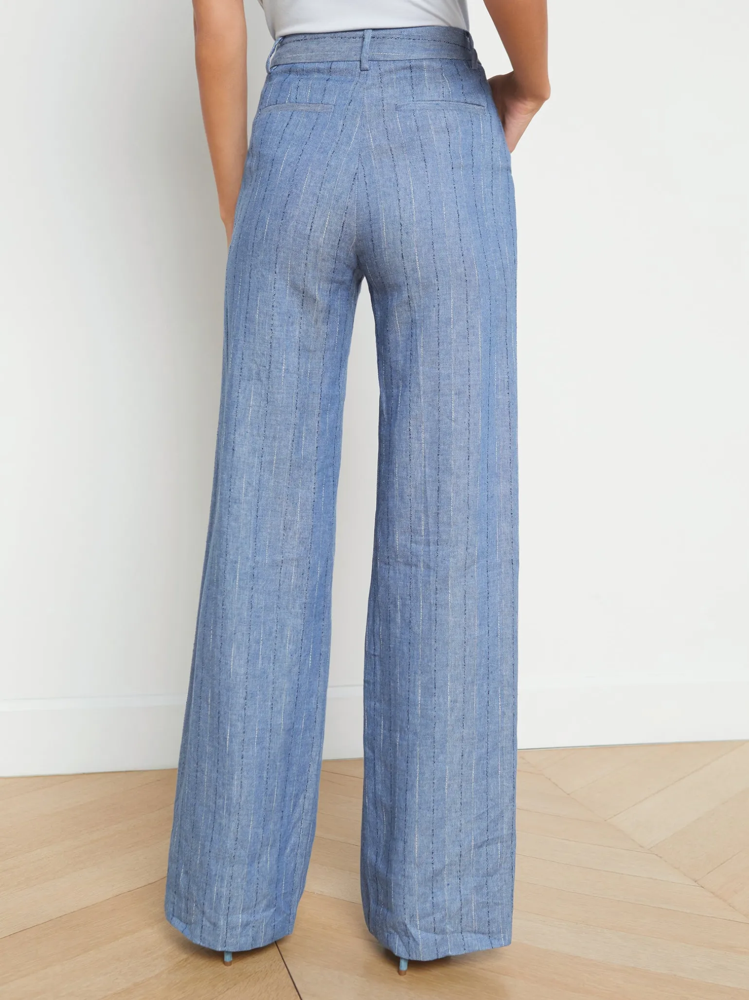 Livvy Linen-Blend Straight Leg Trouser