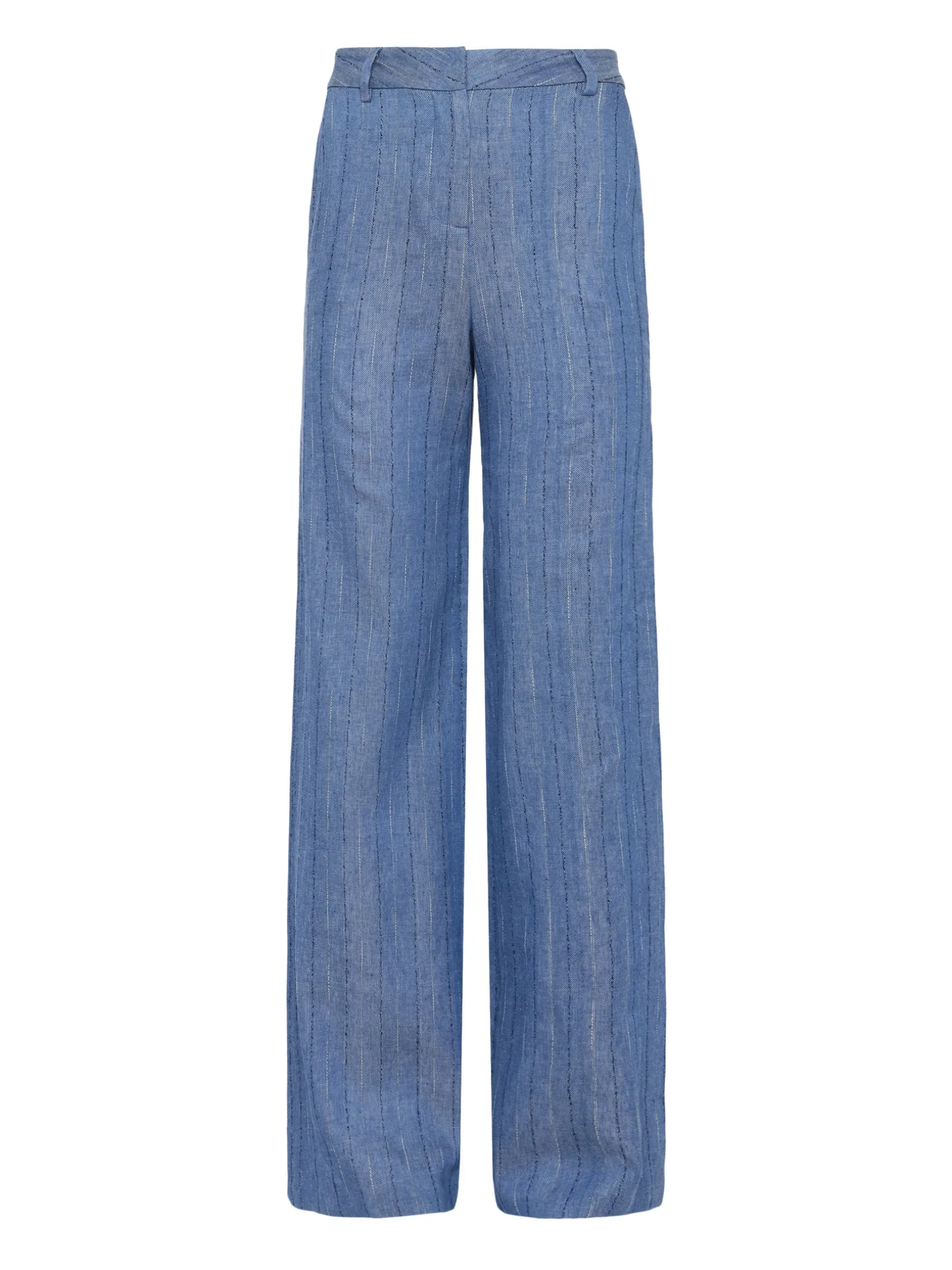Livvy Linen-Blend Straight Leg Trouser