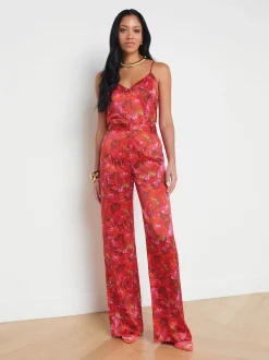 Livvy Silk Straight-Leg Trouser