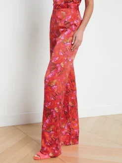 Livvy Silk Straight-Leg Trouser