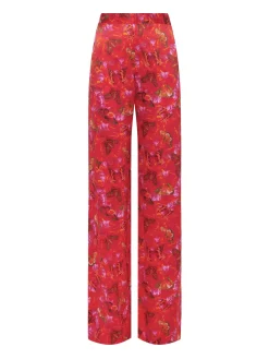 Livvy Silk Straight-Leg Trouser
