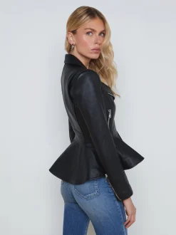 Lyric Leather Peplum Jacket