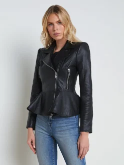 Lyric Leather Peplum Jacket