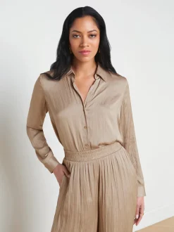 Nina Crinkle-Effect Blouse
