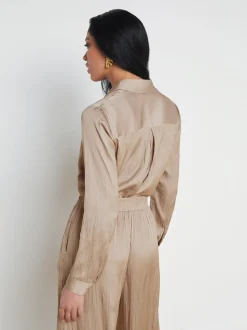Nina Crinkle-Effect Blouse