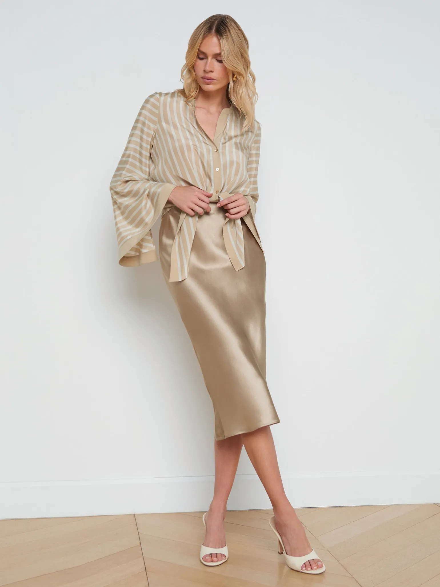 Perin Silk Midi Skirt