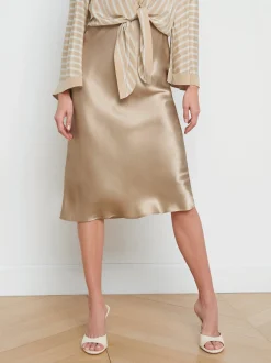 Perin Silk Midi Skirt