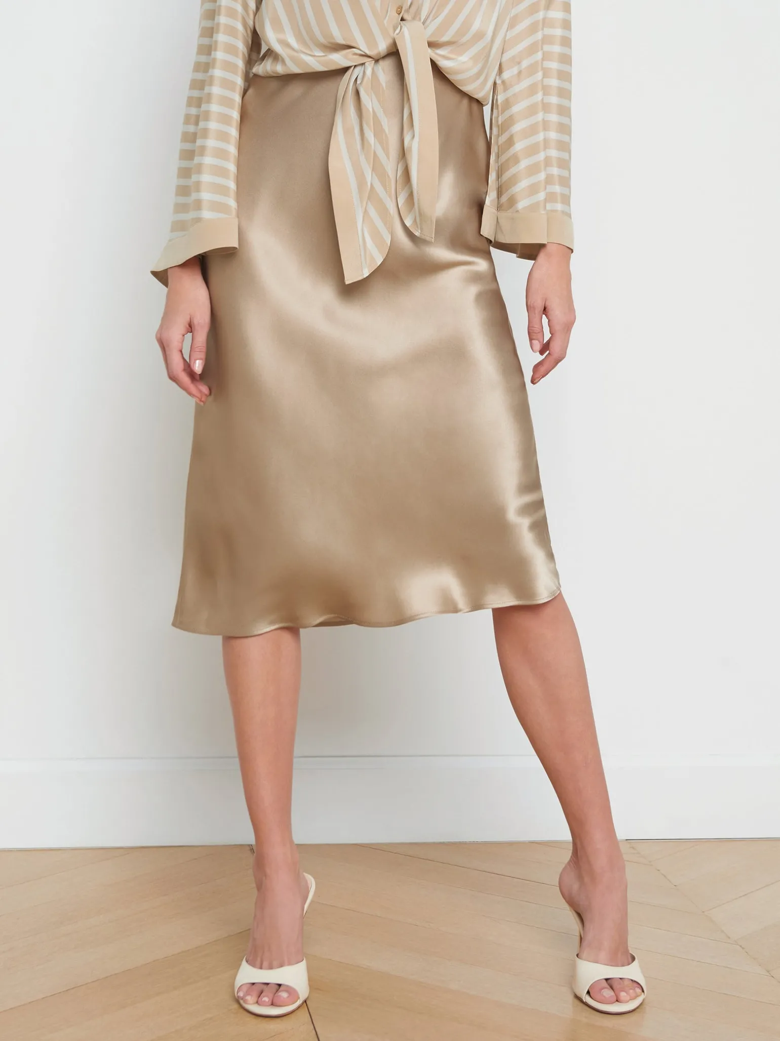 Perin Silk Midi Skirt