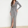 Rosetta Sequin Twist-Front Dress