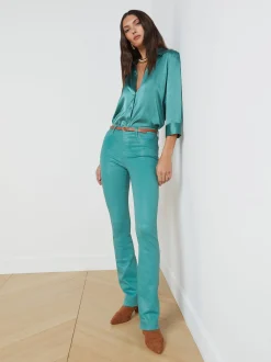 Ruth Coated Straight-Leg Jean