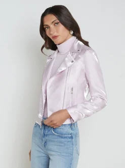 Satin-Organza Biker Jacket