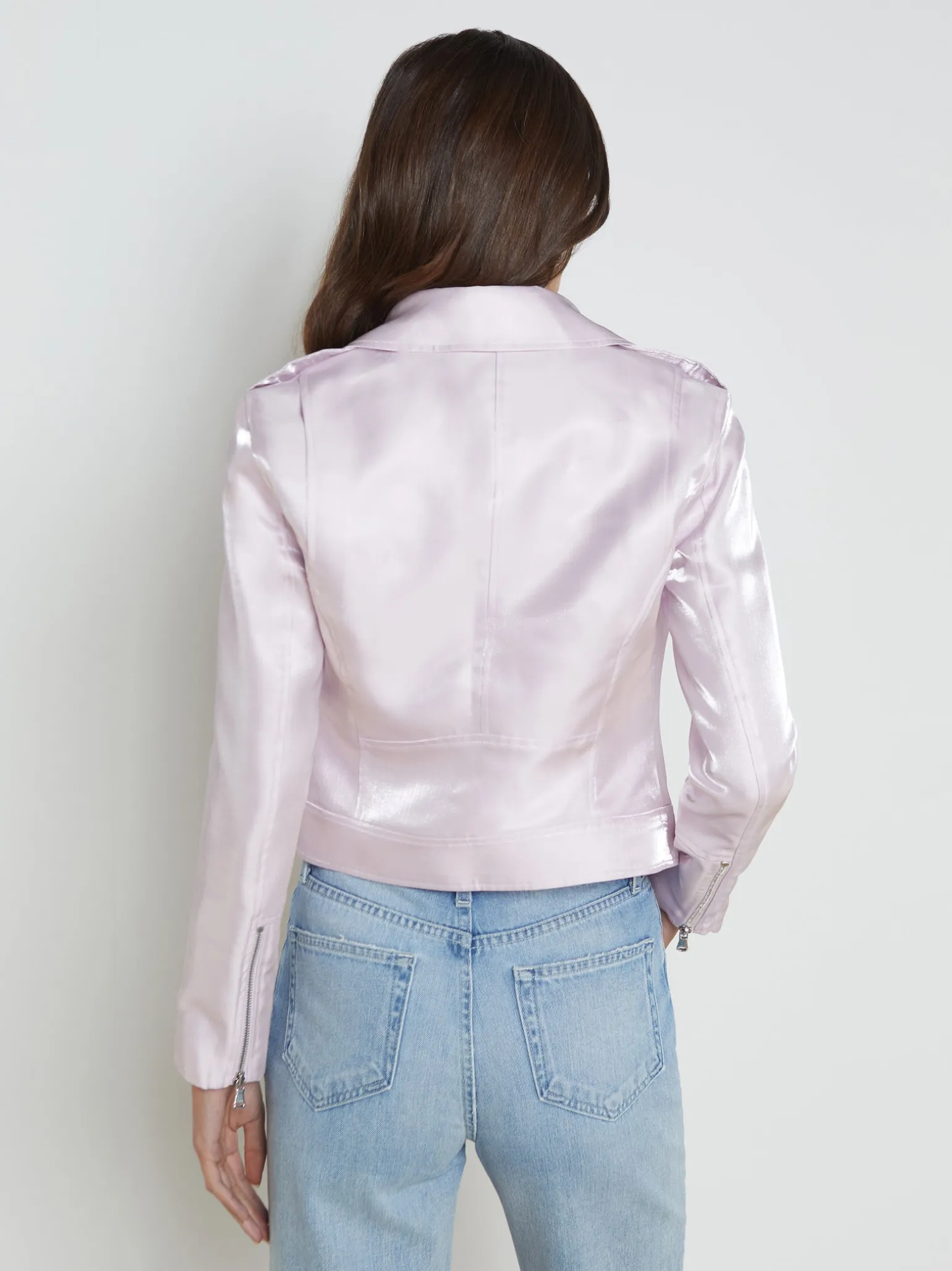 Satin-Organza Biker Jacket