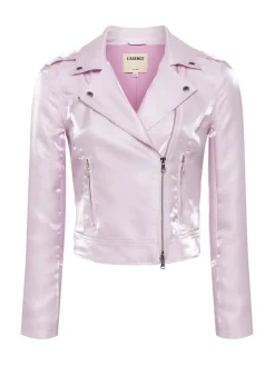 Satin-Organza Biker Jacket