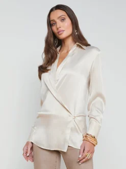 Sora Silk Wrap Blouse