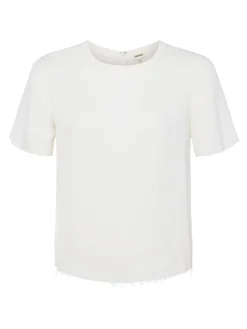 Suzette Silk Raw-Hem Tee