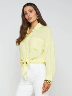 Talitha Linen-Blend Blouse