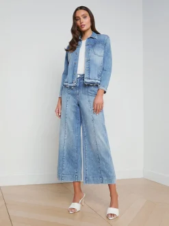 Tatiana Raw-Hem Denim Jacket