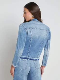 Tatiana Raw-Hem Denim Jacket