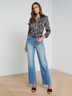 Tiana Raw-Hem Wide-Leg Jean