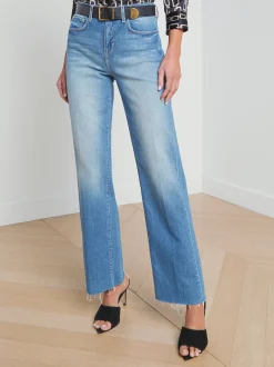 Tiana Raw-Hem Wide-Leg Jean