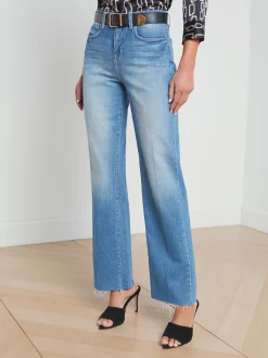 Tiana Raw-Hem Wide-Leg Jean