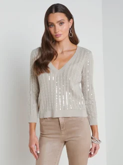Trinity Sequin Stripe Sweater