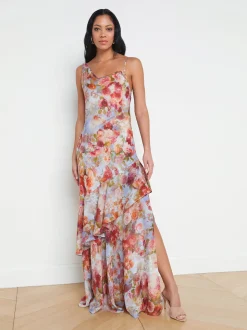Viola Cowl-Neck Silk Gown